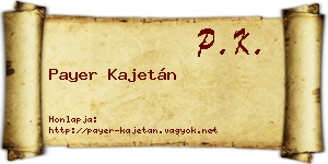 Payer Kajetán névjegykártya